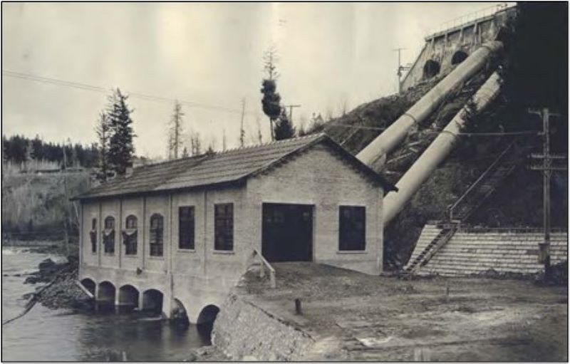 New Brick Powerhouse with Penstocks and Forebay, circa 1927