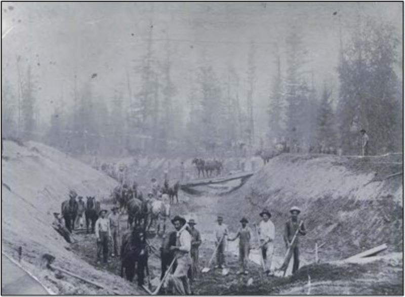 Bigfork Hydroelectric Project Construction Work, circa 1910